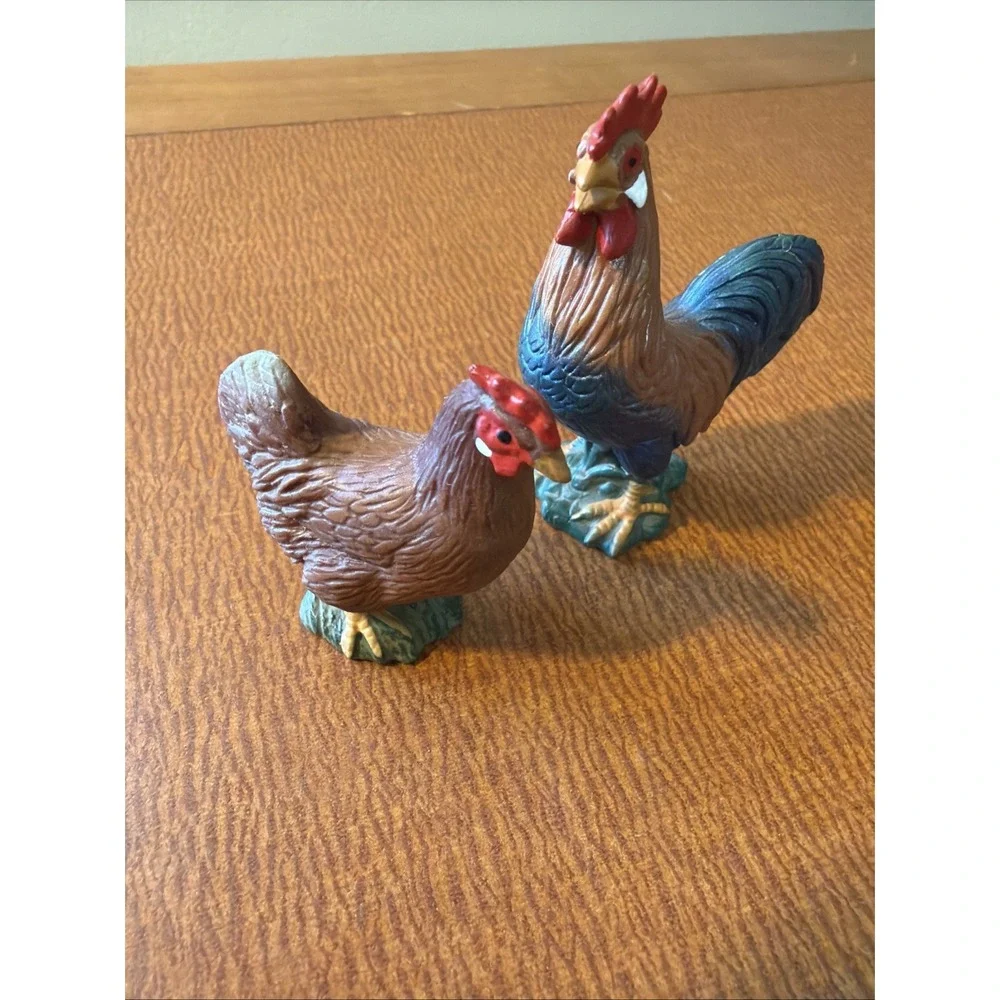 Schleich‎ 13126 Rooster & Hen  (Chicken) *Retired/Farm Life '98-99 RARE